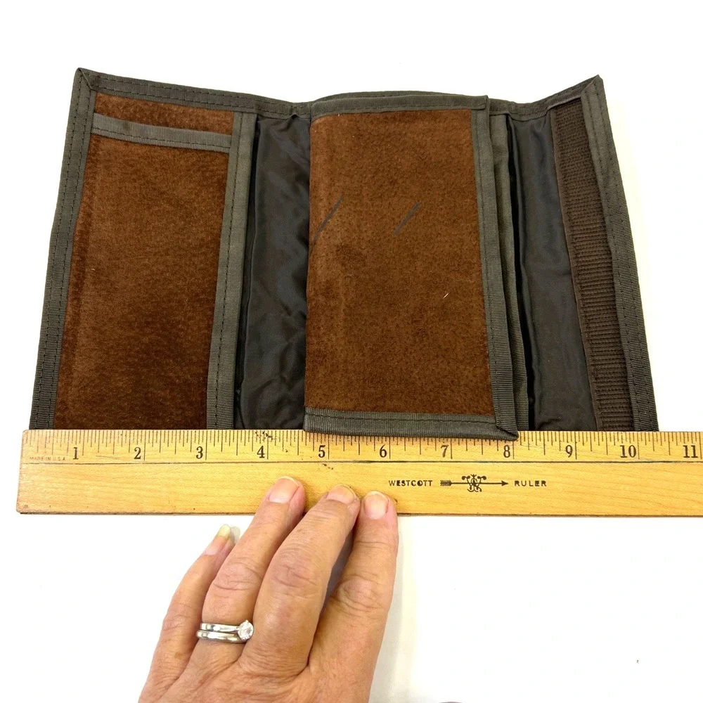 Vintage Pigskin Leather Wallet Made in Taiwan ROC Brown Trifold Card Holder Soft